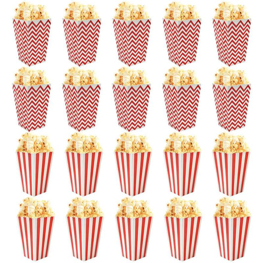 20pcs Greaseproof Popcorn Containers for Movie Night Theaters and Parties