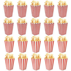 20pcs Greaseproof Popcorn Containers for Movie Night Theaters and Parties