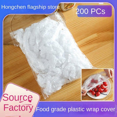 200 Pcs Reusable Elastic Bowl Cover Stretch Plastic Food Storage Plate Wrap