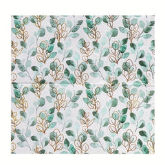 20pcs Green Leaves Painting Napkin for Wedding Decor