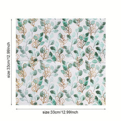 20pcs Green Leaves Painting Napkin for Wedding Decor