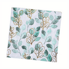 20pcs Green Leaves Painting Napkin for Wedding Decor