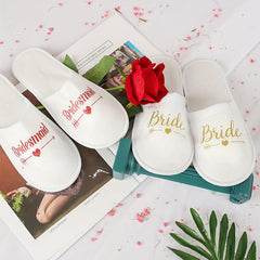 Wedding Pajamas Party Slippers Disposable Supplies Bright Surface Slippers