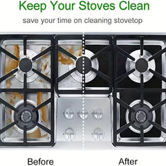 4 Gas Range Stove Top Burner Protectors 0.2mm Thickness Non Stick Stovetop Cover