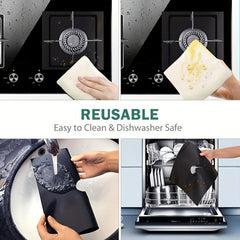 4 Gas Range Stove Top Burner Protectors 0.2mm Thickness Non Stick Stovetop Cover