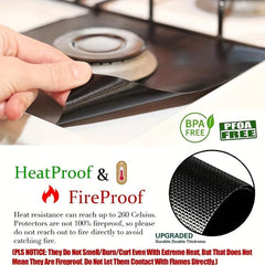 4 Gas Range Stove Top Burner Protectors 0.2mm Thickness Non Stick Stovetop Cover