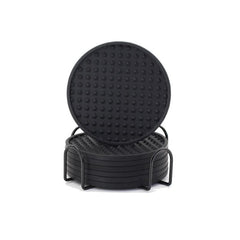 6pcs Silicone Coasters With Holder Dual Sided Round Cup Holder