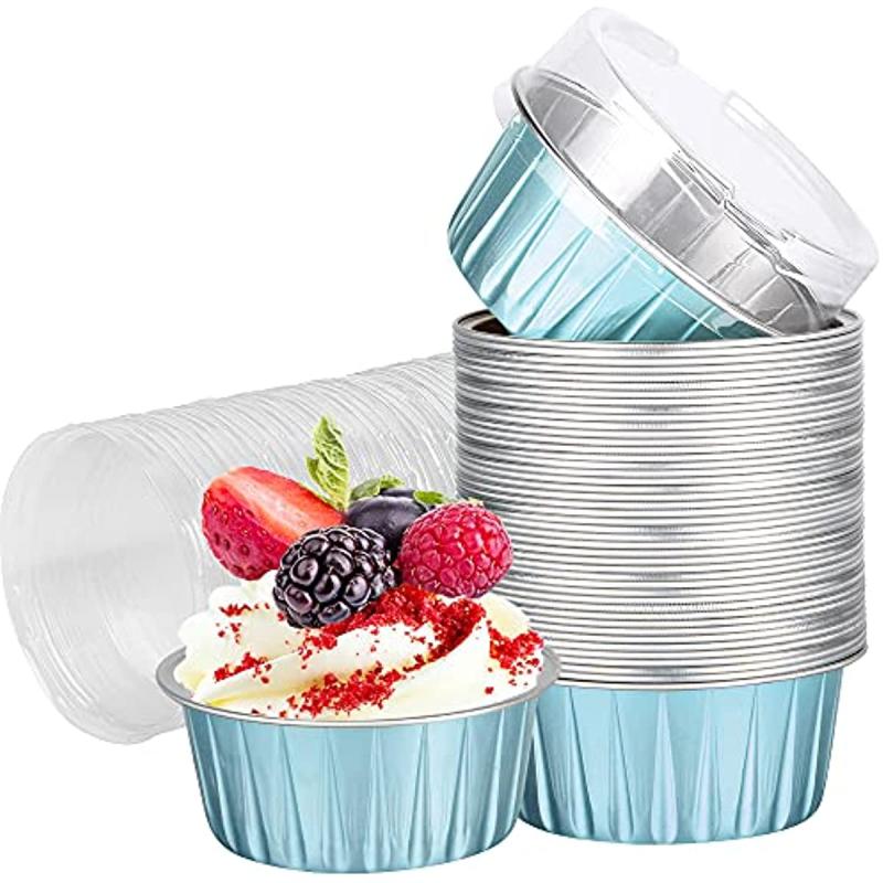 Foil Cupcake Liners Disposable Round Aluminum Cake Mold Wedding Christmas