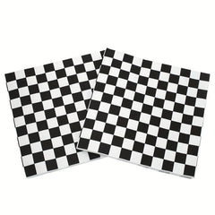 20Pcs Disposable Checkered Square Napkins for Bathroom Hotel Kitchen Party