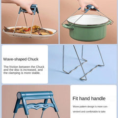 Silicone Anti-Hot Gloves Stainless Steel Bowl Clip Kitchen Tongs