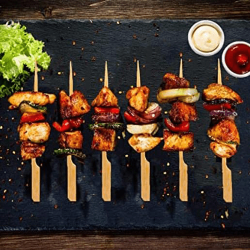 100-200 Bamboo Skewers Cocktail Picks for Drinks Fruit Barbecue Snacks
