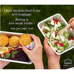 50Pcs Disposable Aluminum Foil Baking Pan With Cover - 17.53cmX11.43cmX4.06cm