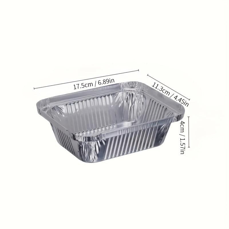 50Pcs Disposable Aluminum Foil Baking Pan With Cover - 17.53cmX11.43cmX4.06cm