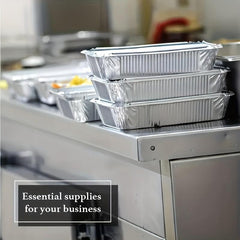 50Pcs Disposable Aluminum Foil Baking Pan With Cover - 17.53cmX11.43cmX4.06cm