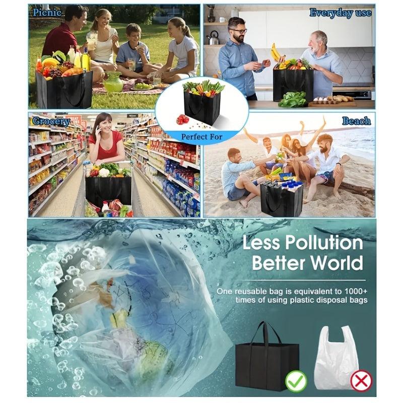 4pcs Reusable Shopping Bags Large Capacity Portable Supermarket Bag