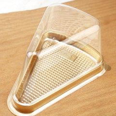50 Pcs Cake Slice Container Clear Plastic Triangle Dessert Cake Box