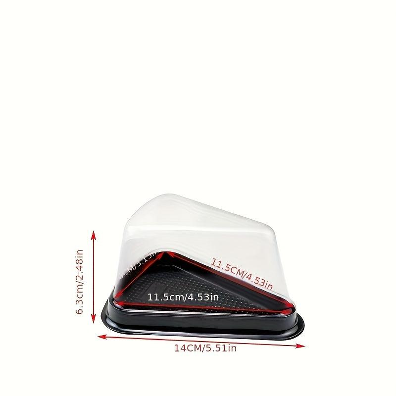 50 Pcs Cake Slice Container Clear Plastic Triangle Dessert Cake Box