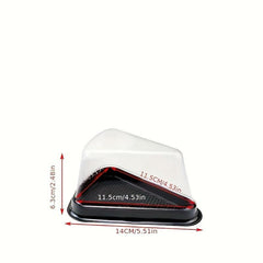 50 Pcs Cake Slice Container Clear Plastic Triangle Dessert Cake Box