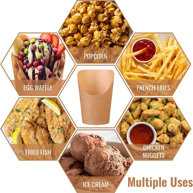 50 Pcs 16 Oz Disposable Paper Food Cups for Household & Outdoor Use