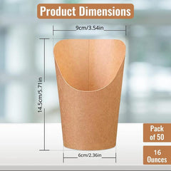 50 Pcs 16 Oz Disposable Paper Food Cups for Household & Outdoor Use
