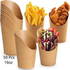 50 Pcs 16 Oz Disposable Paper Food Cups for Household & Outdoor Use
