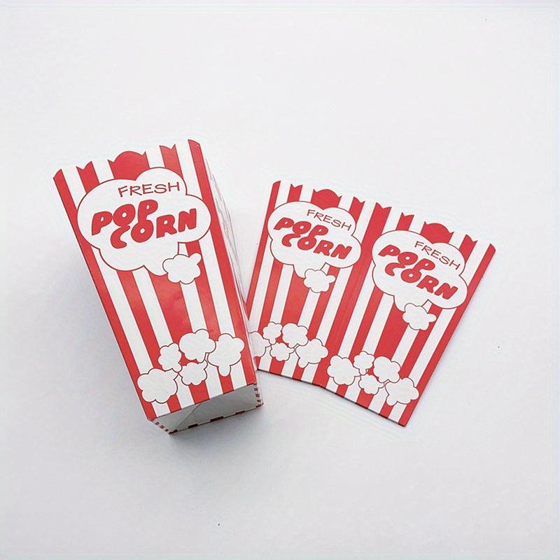 10pcs Popcorn Serving Bags Classic Striped Party Favors