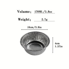 40PCS 9.91x4.32cm 5.8oz Square Disposable Aluminum Foil Baking Tray
