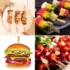 50 Pcs Bamboo Paddle Skewers for Holiday Party Appetizers Cocktails Fruit