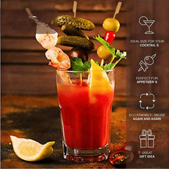 50 Pcs Bamboo Paddle Skewers for Holiday Party Appetizers Cocktails Fruit