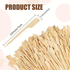 50 Pcs Bamboo Paddle Skewers for Holiday Party Appetizers Cocktails Fruit