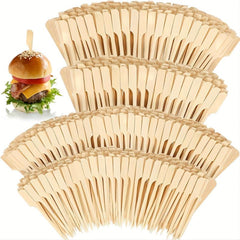 50 Pcs Bamboo Paddle Skewers for Holiday Party Appetizers Cocktails Fruit