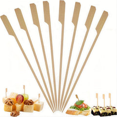 50 Pcs Bamboo Paddle Skewers for Holiday Party Appetizers Cocktails Fruit
