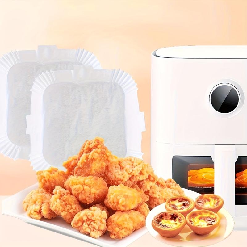 50pcs Air Fryer Paper Tray Non Stick Disposable Lining Food With Lugs