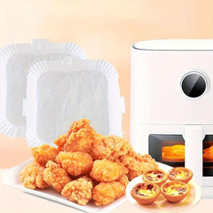 50pcs Air Fryer Paper Tray Non Stick Disposable Lining Food With Lugs