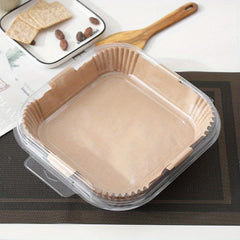 50pcs Air Fryer Paper Tray Non Stick Disposable Lining Food With Lugs