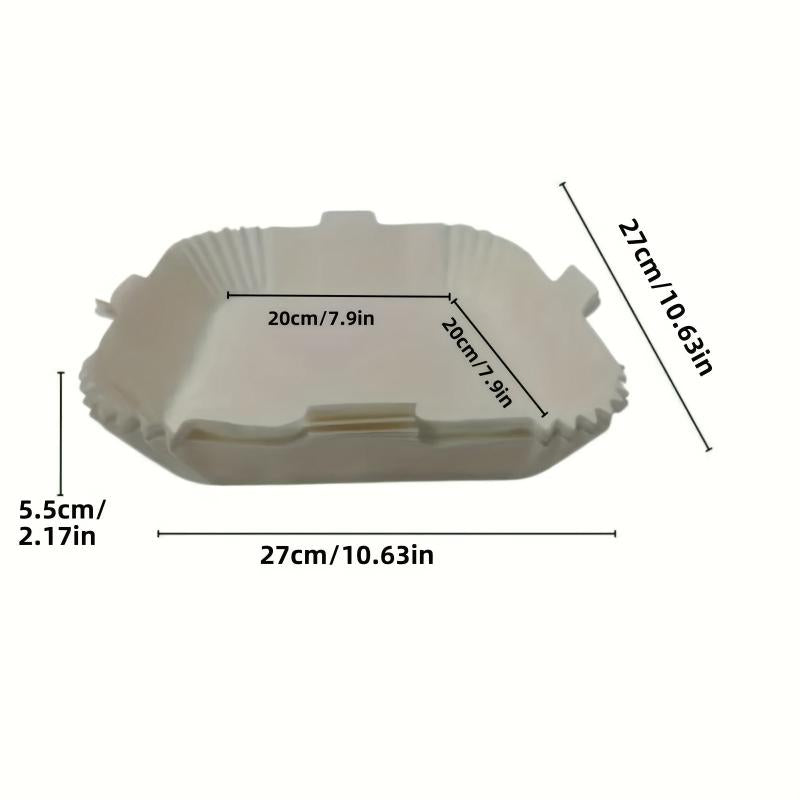 50pcs Air Fryer Paper Tray Non Stick Disposable Lining Food With Lugs