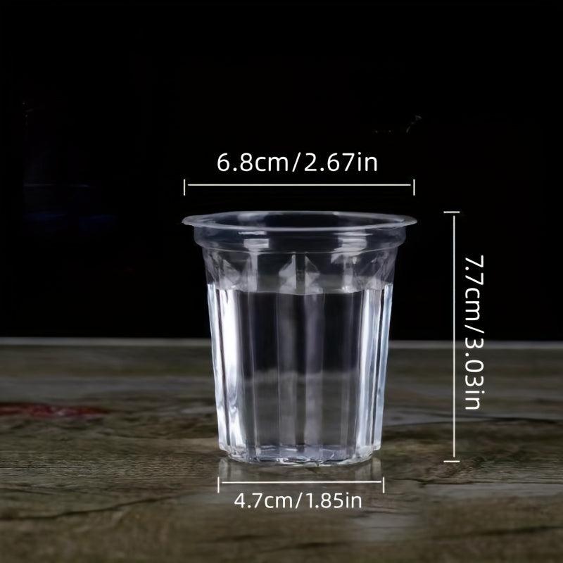 50pcs Disposable Plastic Cups Beverage Cups Thickened Plastic Transparent Cups