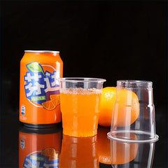 50pcs Disposable Plastic Cups Beverage Cups Thickened Plastic Transparent Cups