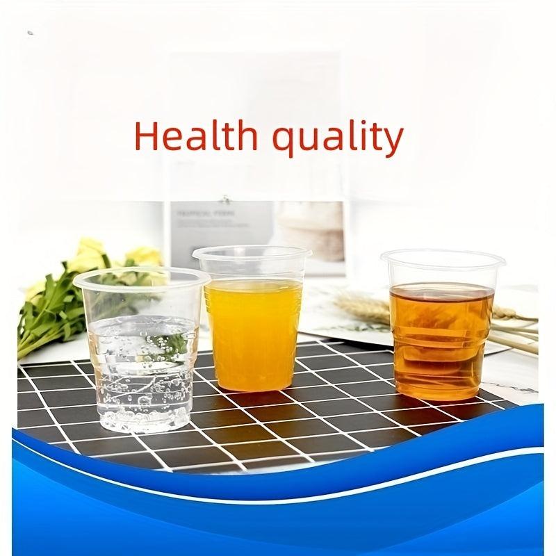 50pcs Disposable Plastic Cups Beverage Cups Thickened Plastic Transparent Cups