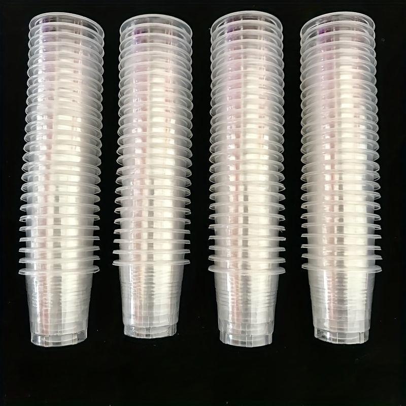 50pcs Disposable Plastic Cups Beverage Cups Thickened Plastic Transparent Cups