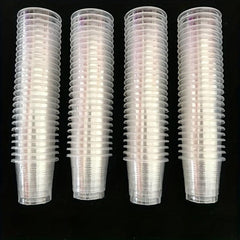50pcs Disposable Plastic Cups Beverage Cups Thickened Plastic Transparent Cups