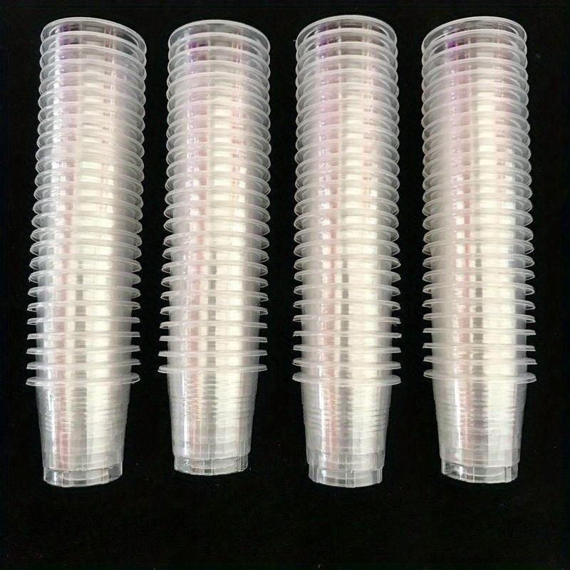 50pcs Disposable Plastic Cups Beverage Cups Thickened Plastic Transparent Cups
