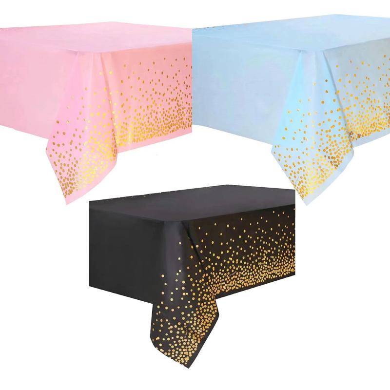 3pcs 137 16x274 Dot Tablecloth Golden Confetti Disposable Party Tablecloth