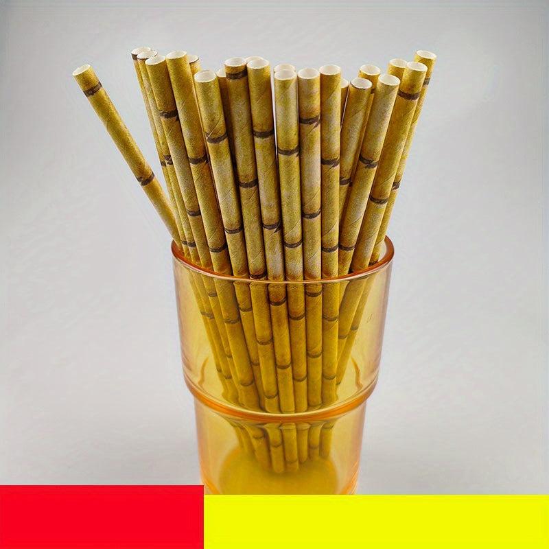 25 Pcs Colorful Paper Straws for Drinks Tropical Party Supplies