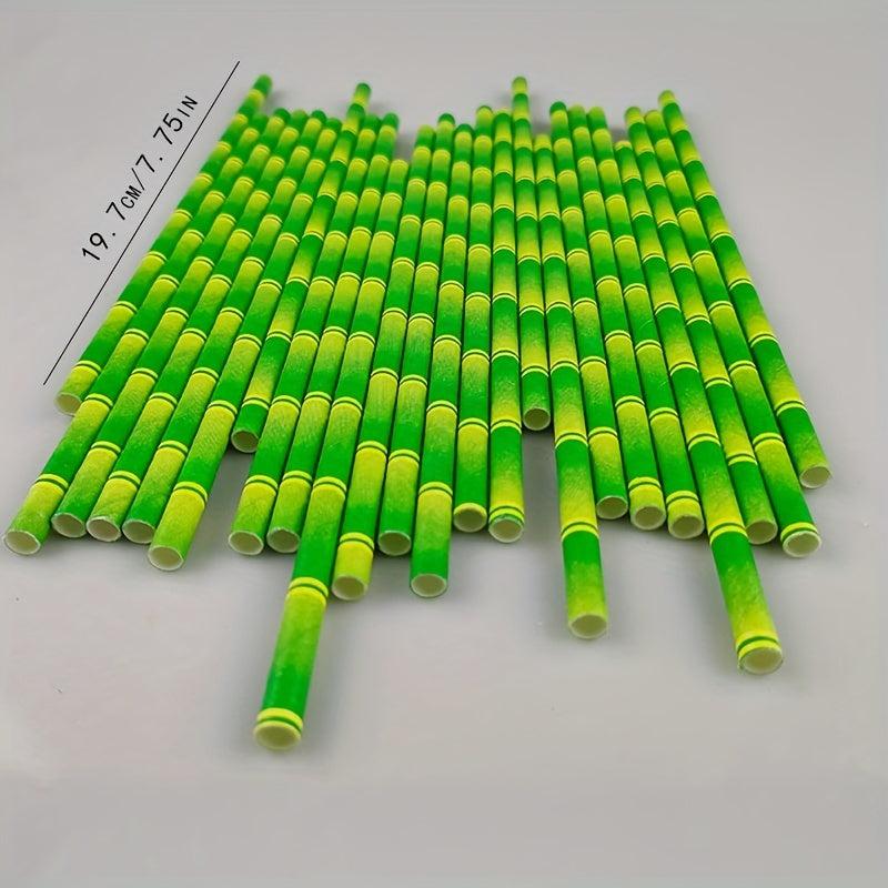 25 Pcs Colorful Paper Straws for Drinks Tropical Party Supplies