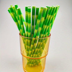 25 Pcs Colorful Paper Straws for Drinks Tropical Party Supplies