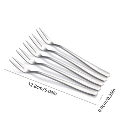 5pcs Stainless Steel Fruit Forks Mini Cake Forks For Picnic