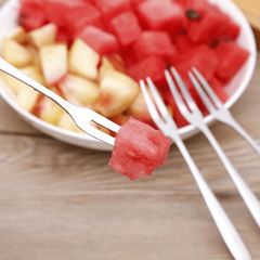 5pcs Stainless Steel Fruit Forks Mini Cake Forks For Picnic