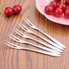 5pcs Stainless Steel Fruit Forks Mini Cake Forks For Picnic