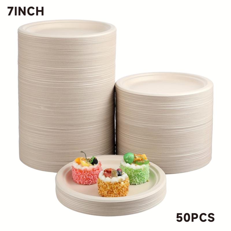 125 Pcs Compostable Heavy Duty Disposable Paper Plates 22.86 cm